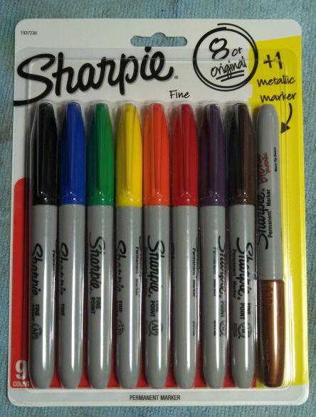 A rainbow pack of Sharpie markers. This rainbow tastes terrible, but the smell is amazing.